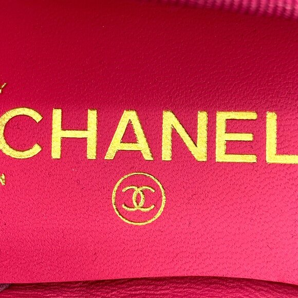 Chanel Pink Bow Woven Ballet Flats - Picture 8 of 9